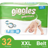 Giggles Premium Belt System Baby Diaper (XXL Size) (15-30 Kg) (32 Pcs) image
