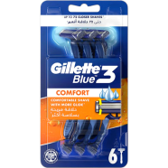 Gillette Blue 3 Comfort Men's Disposable Razors - 6 Pcs image