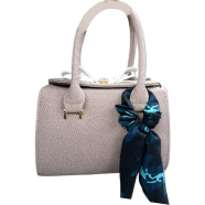 Girls Fashionable Handbag With a Scarf Tied To The Handle image