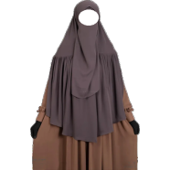 Glam Touch Aania Instant Frill Hijab And Niqab Set | Deep Mocha image