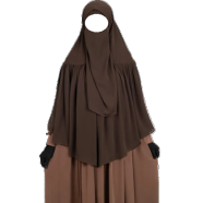 Glam Touch Aania Instant Frill Hijab And Niqab Set | Chocolate Coffee image