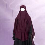 Glam Touch Aania Instant Frill Hijab And Niqab Set | Wine image