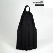 Glam Touch Abaya Zahra Pleated Plain Abaya Black