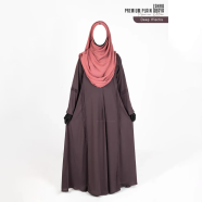 Glam Touch Abaya Zahra Pleated Plain Abaya Deep Mocha