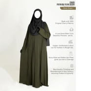 Glam Touch Abaya Zahra Pleated Plain Abaya Boiled Olive
