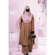 Glam Touch Alvina Co-Ord-Set Premium Edition | Milk-Coffee image