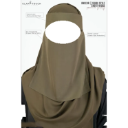 Glam Touch Ameera - Saudi Style Double Part Short Niqab | image