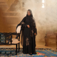 Glam Touch Designer Karchupi Inner Attached Kaftan Abaya image