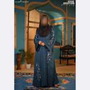 Glam Touch Designer Karchupi Kimono Koti | Teal image