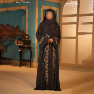 Glam Touch Designer Karchupi Kimono Koti Black image