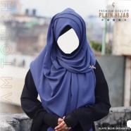 Glam Touch Full Coverage Plain Hijab - Diamond Georgette image