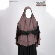 Glam Touch Leya Double Layer Ready Hijab-Niqab Set | Mocha image