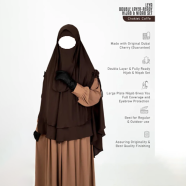 Glam Touch Leya Double Layer Ready Hijab-Niqab Set | Chocolate Coffee image