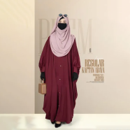 Glam Touch Liyana Kaftan Abaya Maroon image