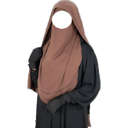 Glam Touch Luna- 2 Layer Hoodie Niqab | Milk Coffee image