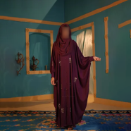 Glam Touch Luxury Designer Karchupi Kaftan Abaya image