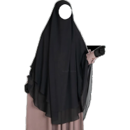 Glam Touch Muhsinat Double Layer Ready Hijab | Black image