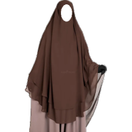 Glam Touch Muhsinat Double Layer Ready Hijab | Chocolate Coffee image
