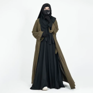 Glam Touch Premium 3 Part Shrug Abaya Set image