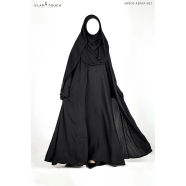 Glam Touch Premium 3 Part Shrug Abaya Set - (GT-1472)