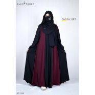 Glam Touch Premium Farah Abaya Set | Black image