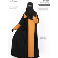Glam Touch Rubi Contrast Abaya | Burnt Orange image
