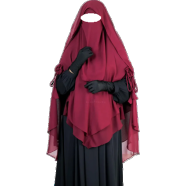 Glam Touch Zara - 3 Layer Extra Long Ready Hiab | Maroon image