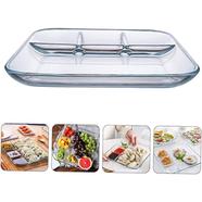 Glass Divider Snack Plate Divided image