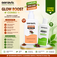 Glow Boost Combo 08 Seravix Cocoa Butter Moisturizing Body Lotion With Spf 30 Plus Plus Plus 240ml And Seravix 2 Percent Salicylic Acid Acne Control Cleanser 90ml image