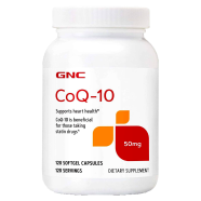 Gnc CoQ-10 50mg Dietary Supplement - 120 Softgels Capsules image