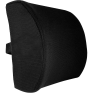 GoMechanic Memory Foam Lumbar Support for Back Pain Relief Compatible with Computer, Office Chairs and Cars, Ergonomic Designs Having Anti Sweat Mesh Cover on Lumbar Chair Support (Black) image