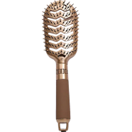 Golden Hollow Wavy Dual-Use Fashion Paddle Hair Comb - 1pc icon