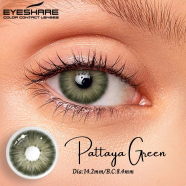 Green Color Contact Lenses Eyeshare Pattaya – Natural Green Eye Lens, Soft Cosmetic Lens, 14.2mm, 1 Year Useble, 1 Year Use image