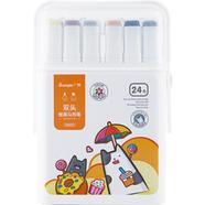 Guangbo Markers Sets 24 Colors Sketching Markers Double Head Alco. Based Felt Tip Pen Art School Supplies Drawing Set For Artists image