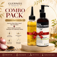 Guerniss Raw Onion Seed Hair Oil 100ml Plus Biotin Healthy Growth Shampoo And Conditioner 250ml (Combo Pack) image