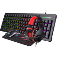 HAVIT KB894CM USB Keyboard, Mouse, Mousepad And Headphone 4 in 1 Combo image