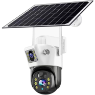 HD 4MP V380 Dual Lens WiFi 4G Solar Security Camera - T4 image