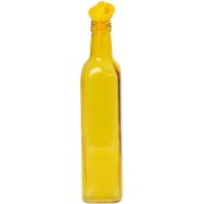 HEREVIN Decorated Square Oil and Vinegar bottle Yellow Colour 500 ml image