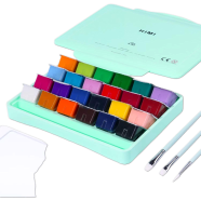 HIMI Miya 24 Colors Gouache Paint Set (30ml) – Jelly Cup Design in Carrying Case, Non-Toxic Paint for Artists, Study and Creative Art image