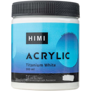HIMI Acrylic Paint，White Color(300 ml Bottles), Non Fading, Non Toxic, Single Color Paint for Artists And Hobby Painters image