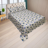 HOMETEX Blue Pansy Bed Sheet - STNF1025 image