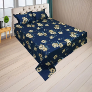 HOMETEX Clematis Blue Bed Sheet - HTK10080 image