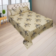 HOMETEX Light Yellow Alpona Bed Sheet - VIPK1082 image