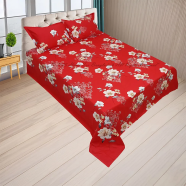 HOMETEX Poppy Red Bed Sheet - HTK10059 image