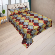 HOMETEX Red Box Borfi Bed Sheet - HTK10079 image