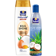 Hair Care Bundle Parachute Naturale Shampoo Egg Shine 330ml Aloe Vera Coconut Hair Oil 250ml image