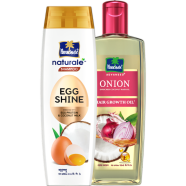 Hair Care Bundle Parachute Naturale Shampoo Egg Shine 320ml Onion Coconut Hair Growth Oil 200ml image
