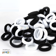Hair Holder Tie Soft Elastic Rubber Bands Braiding For Kids And Girls And Women Pack Of 20 White And Black image