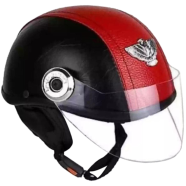 Half Face Bike Helmet Red and Black image