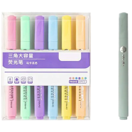 Half Sugar Fluorescent Pen Students With Large Capacity Color Handbook Marker Pen Key Points 6 Pcs Set image